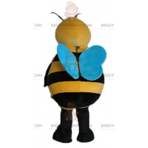 Disfraz de mascota de abeja grande negra amarilla y azul BIGGYMONKEY™ - Mascotas de abeja - BIGGYMONKEY_03182 - BiggyMonkey.com