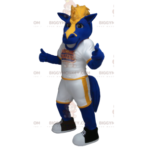 Blue and Yellow Horse BIGGYMONKEY™ Mascot Costume –