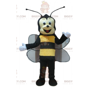 Costume de mascotte BIGGYMONKEY™ d'abeille de guêpe noire et