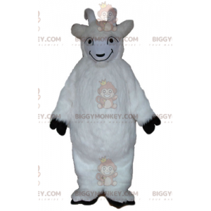 BIGGYMONKEY™ Disfraz de mascota cabrito blanco peludo -