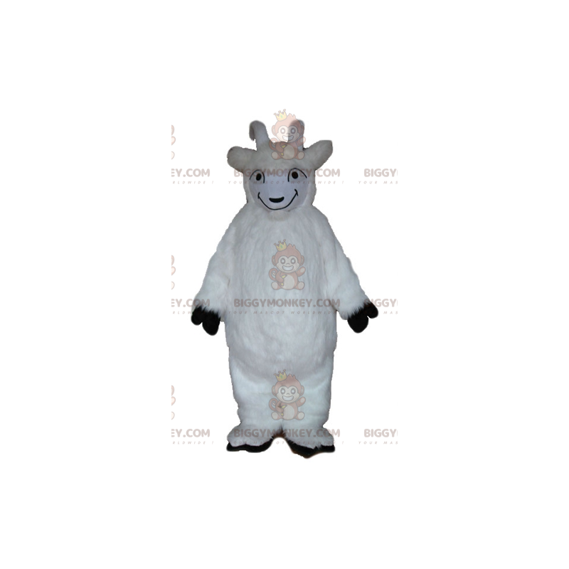 BIGGYMONKEY™ All Hairy White Kid Goat maskotti asu - Tuotantoeläimiä - BIGGYMONKEY_03185 - BiggyMonkey.com