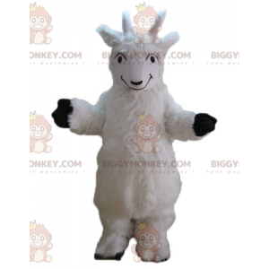 BIGGYMONKEY™ All Hairy Cabri White Goat Goat Mascot Costume -