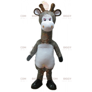 Costume mascotte BIGGYMONKEY™ giraffa maculata grigia e bianca