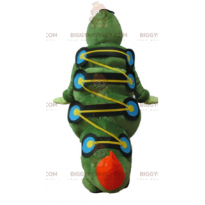 BIGGYMONKEY™ Disfraz de mascota de oruga gigante verde naranja amarillo azul - Mascotas de insectos - BiggyMonkey.com