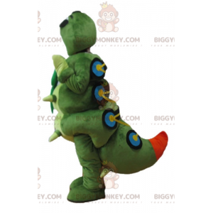 BIGGYMONKEY™ Big Giant Grøn Orange Gul Blå Caterpillar maskot