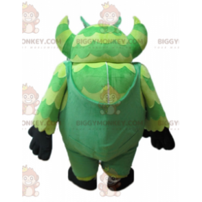 BIGGYMONKEY™ mascot costume of green monster in overalls very
