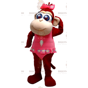 Cute Blue Eyed Brown Monkey BIGGYMONKEY™ Mascot Costume -