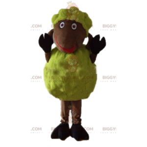 BIGGYMONKEY™ Soft and Furry Yellow and Brown Sheep Mascot