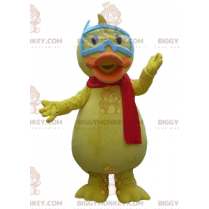 BIGGYMONKEY™ Giant Yellow Chick Duck Maskotkostume med briller - Ænder maskot - BIGGYMONKEY_03197 - BiggyMonkey.com