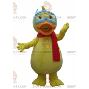 BIGGYMONKEY™ Giant Yellow Chick Duck Maskotkostume med briller - Ænder maskot - BIGGYMONKEY_03197 - BiggyMonkey.com
