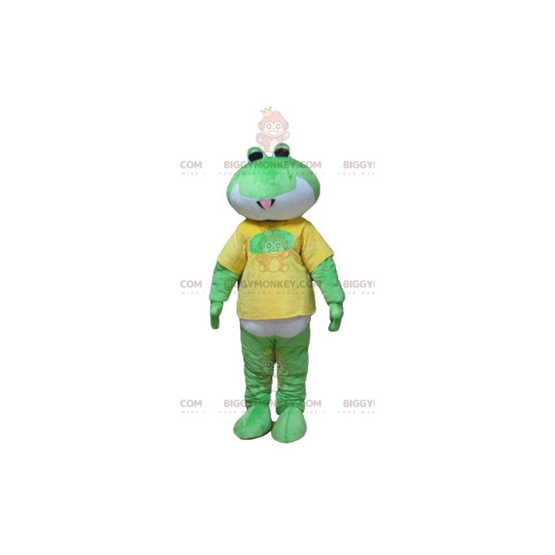 Grøn hvid og gul frø BIGGYMONKEY™ maskotkostume - Grøn hvid og gul frø BIGGYMONKEY™ maskotkostume -