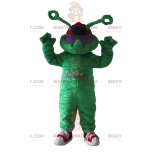 BIGGYMONKEY™ Alien Green Frog-mascottekostuum met antennes -