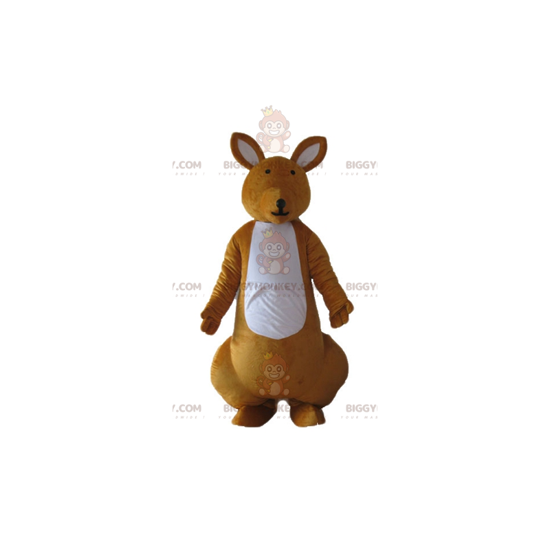 Meget vellykket BIGGYMONKEY™ orange og hvid kænguru maskot Meget vellykket BIGGYMONKEY™ orange og hvid kænguru maskot