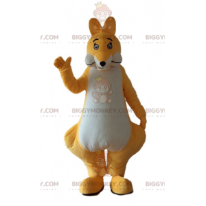 Original and Cute Yellow and White Kangaroo BIGGYMONKEY™ Mascot