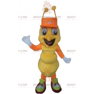 Very Smiling Yellow and Orange Ant Insect BIGGYMONKEY™ Mascot