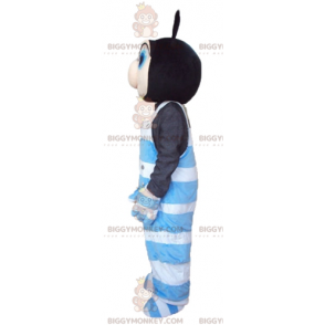 BIGGYMONKEY™ Maskottchen-Kostüm mit schwarzen und rosafarbenen