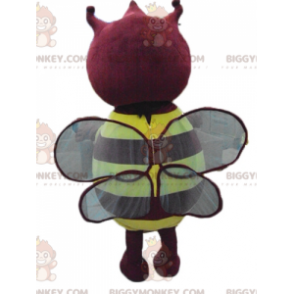 Costume de mascotte BIGGYMONKEY™ d'insecte jaune et rouge dodu ronde et mignonne - Mascottes Insecte - BiggyMonkey.com