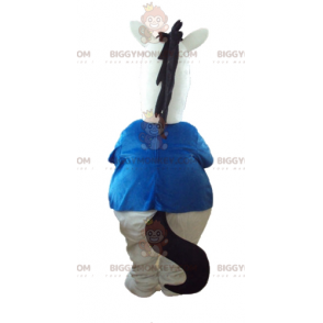 Costume da mascotte cavallo bianco BIGGYMONKEY™ con camicia e