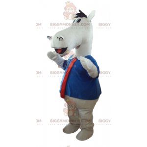 Disfraz de mascota White Horse BIGGYMONKEY™ con camisa y corbata - Mascotas de caballo - BIGGYMONKEY_03218 - BiggyMonkey.com