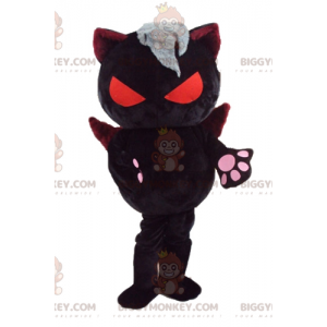 BIGGYMONKEY™ Mascot Costume Evil Cat with Orange Eyes and Wings