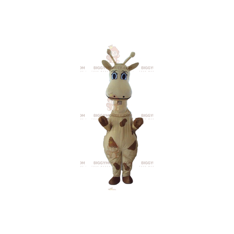 Traje de mascote de girafa gigante amarela e marrom Traje de mascote de girafa gigante amarela e marrom