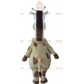 Traje de mascote de girafa gigante amarela e marrom