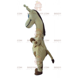 Traje de mascote de girafa gigante amarela e marrom