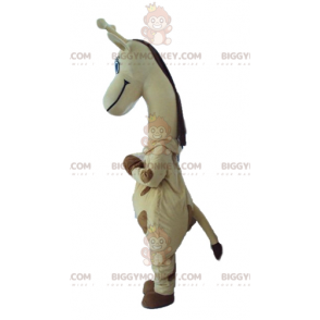 Traje de mascote de girafa gigante amarela e marrom