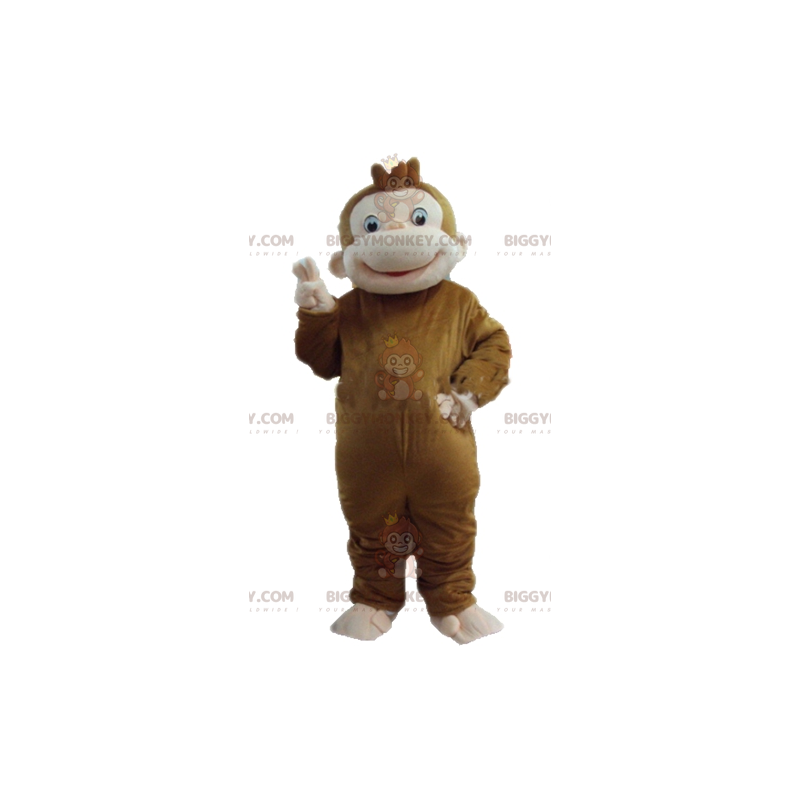 BIGGYMONKEY™ Costume da mascotte Scimmia marrone e rosa molto BIGGYMONKEY™ Costume da mascotte Scimmia marrone e rosa molto