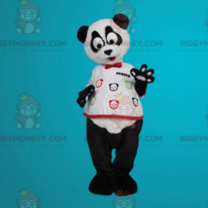 Store øjne hvid og sort panda BIGGYMONKEY™ maskotkostume -