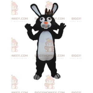 Big Ears Black and White Bunny BIGGYMONKEY™ Maskottchen-Kostüm
