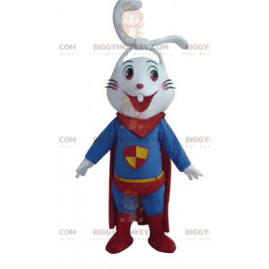 BIGGYMONKEY™ Super Smiling White Rabbit Mascot Costume Dressed