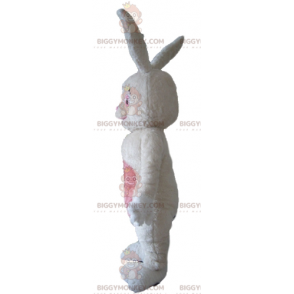 Costume de mascotte BIGGYMONKEY™ de lapin en peluche blanc et