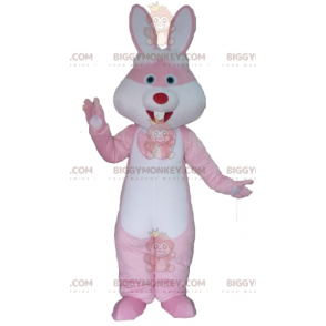 Giant Pink and White Rabbit BIGGYMONKEY™ Mascot Costume –