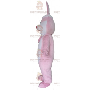 Fantasia de mascote gigante de coelho rosa e branco