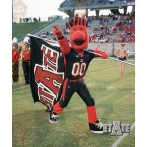 BIGGYMONKEY™ Mascot Costume Red and Black Man with Stand Up