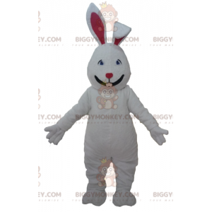 Traje de mascote BIGGYMONKEY™ de coelho branco e vermelho fofo