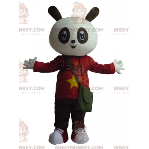 BIGGYMONKEY™ Mascot Costume White and Black Bunny in Red and