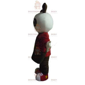 Costume de mascotte BIGGYMONKEY™ de lapin blanc et noir en