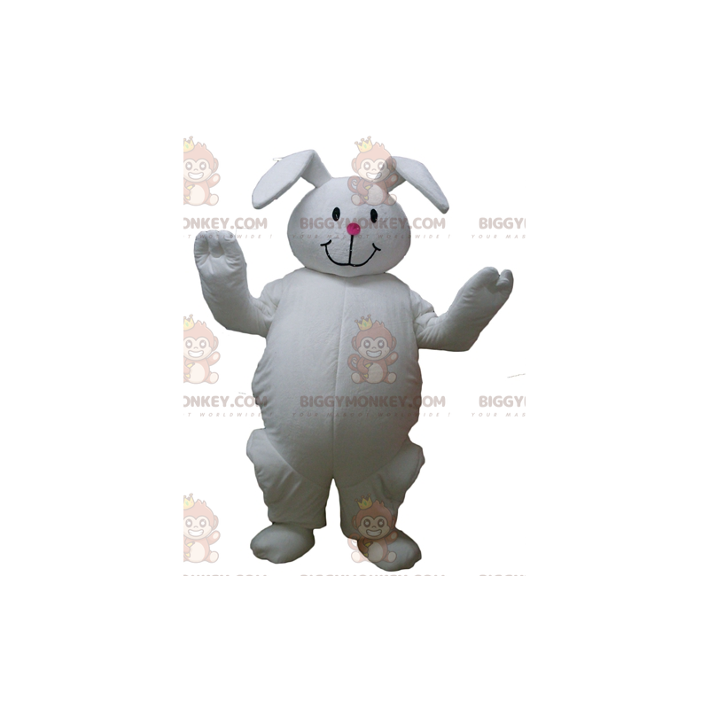 Simpatico costume da mascotte BIGGYMONKEY™ da coniglio bianco Simpatico costume da mascotte BIGGYMONKEY™ da coniglio bianco