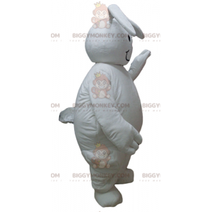 Schattig groot mollig wit konijn BIGGYMONKEY™ mascottekostuum -