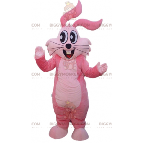 Jolly and Smiling Giant Pink Rabbit Mascot Costume BIGGYMONKEY™