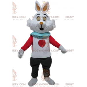 Fantasia de mascote de coelho branco BIGGYMONKEY™ da Alice no