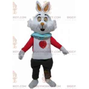 Alice im Wunderland Weißes Kaninchen BIGGYMONKEY™ Maskottchenkostüm - Maskottchen berühmte Leute - BiggyMonkey.com