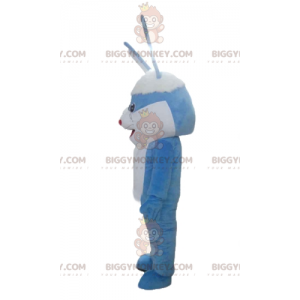 BIGGYMONKEY™ Mascot Costume Blue and White Giant Rabbit with