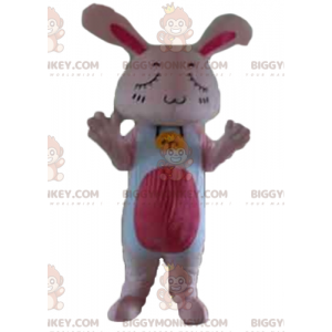 BIGGYMONKEY™ Costume da mascotte Coniglio rosa e bianco gigante