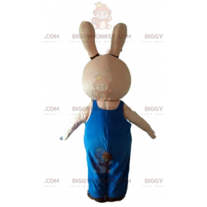Simpatico costume mascotte coniglio tondo grassoccio beige e