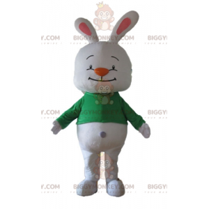 Fantasia de mascote BIGGYMONKEY™ de coelho branco gordo com