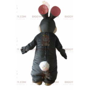 Zacht en stijlvol zwart-wit konijn BIGGYMONKEY™ mascottekostuum