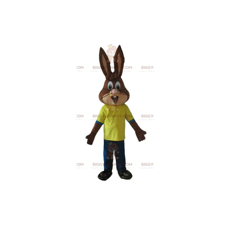 Disfraz de mascota Nesquik Famous Brown Bunny Quicky BIGGYMONKEY™ - Mascotas personajes famosos - BiggyMonkey.com